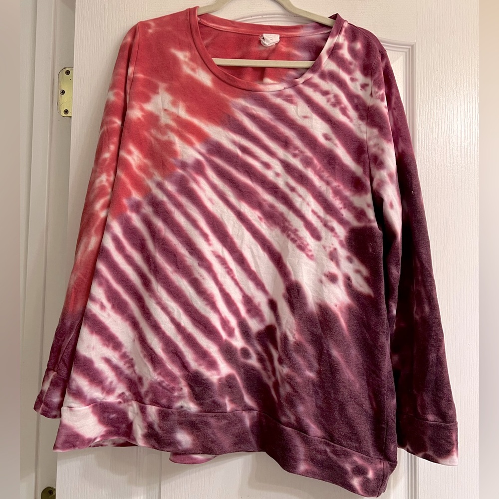 Lane Bryant Livi Active Tie Dye French Terry Long Sleeve Sweatshirt - size 14/16